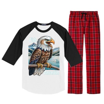 Majestic Eagle Fisher Overlooking A Mountain Lake Cool Gift Raglan Sleeve Pajama Set