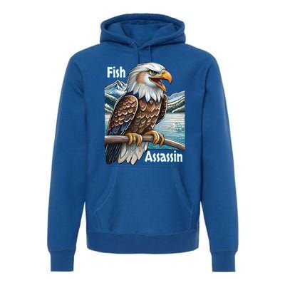 Majestic Eagle Fisher Overlooking A Mountain Lake Cool Gift Premium Hoodie