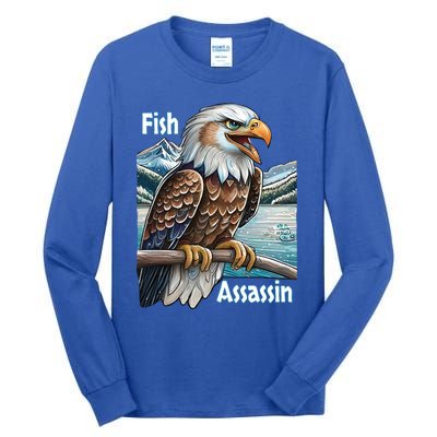 Majestic Eagle Fisher Overlooking A Mountain Lake Cool Gift Tall Long Sleeve T-Shirt