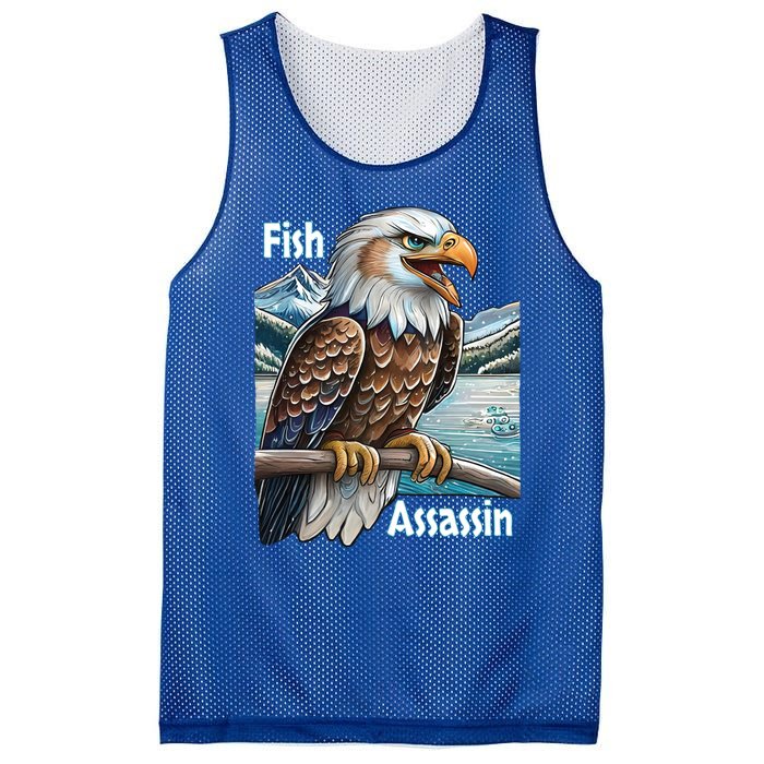 Majestic Eagle Fisher Overlooking A Mountain Lake Cool Gift Mesh Reversible Basketball Jersey Tank