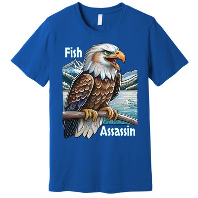 Majestic Eagle Fisher Overlooking A Mountain Lake Cool Gift Premium T-Shirt