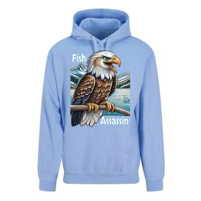 Majestic Eagle Fisher Overlooking A Mountain Lake Cool Gift Unisex Surf Hoodie