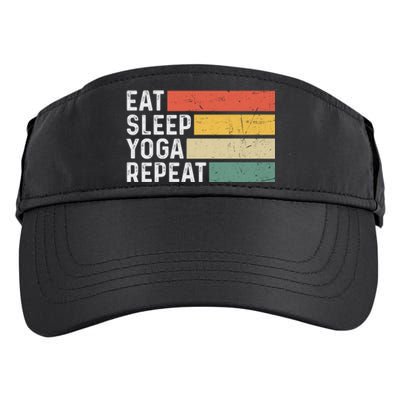 Meditation Exercise Funny Vintage Gift Eat Sleep Yoga Repeat Gift Adult Drive Performance Visor