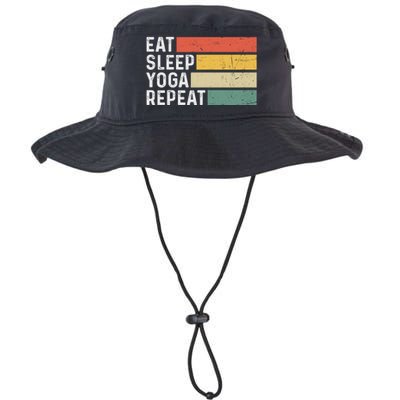 Meditation Exercise Funny Vintage Gift Eat Sleep Yoga Repeat Gift Legacy Cool Fit Booney Bucket Hat