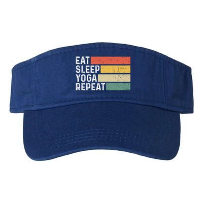 Meditation Exercise Funny Vintage Gift Eat Sleep Yoga Repeat Gift Valucap Bio-Washed Visor