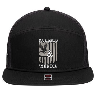 Mullet Eagle Flag Mullets And Merica | Party In The Back 7 Panel Mesh Trucker Snapback Hat