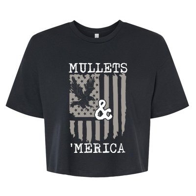 Mullet Eagle Flag Mullets And Merica | Party In The Back Bella+Canvas Jersey Crop Tee