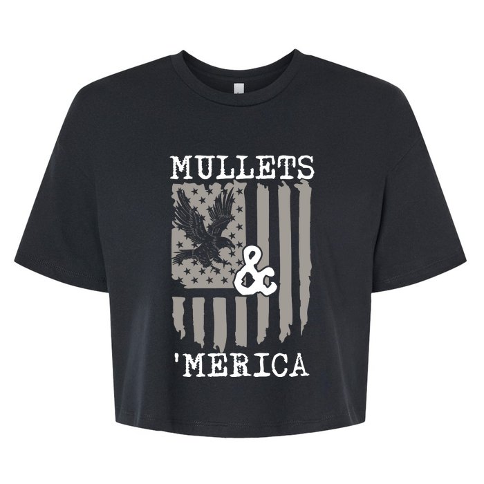 Mullet Eagle Flag Mullets And Merica | Party In The Back Bella+Canvas Jersey Crop Tee