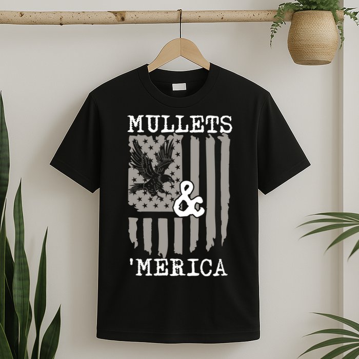 Mullet Eagle Flag Mullets And Merica | Party In The Back T-Shirt