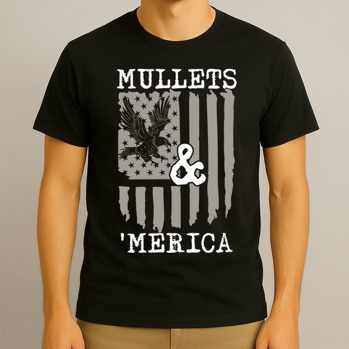 Mullet Eagle Flag Mullets And Merica | Party In The Back T-Shirt