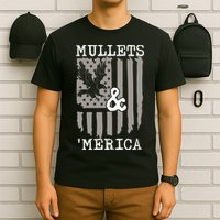 Mullet Eagle Flag Mullets And Merica | Party In The Back T-Shirt