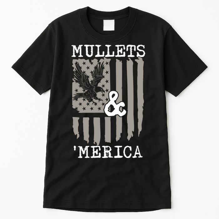 Mullet Eagle Flag Mullets And Merica | Party In The Back Tall T-Shirt