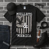 Mullet Eagle Flag Mullets And Merica | Party In The Back Tall T-Shirt