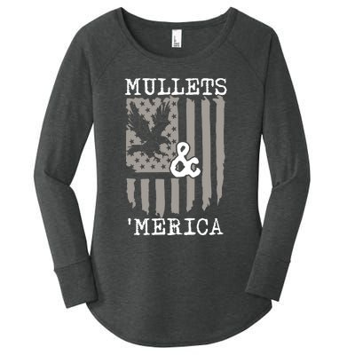 Mullet Eagle Flag Mullets And Merica | Party In The Back Women's Perfect Tri Tunic Long Sleeve Shirt