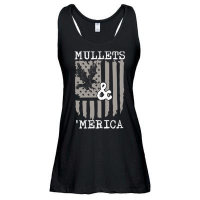 Mullet Eagle Flag Mullets And Merica | Party In The Back Ladies Essential Flowy Tank