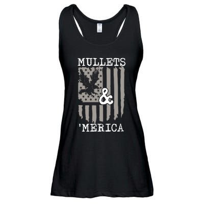 Mullet Eagle Flag Mullets And Merica | Party In The Back Ladies Essential Flowy Tank