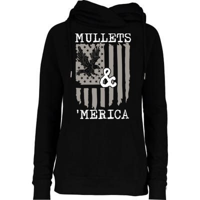 Mullet Eagle Flag Mullets And Merica | Party In The Back Womens Funnel Neck Pullover Hood