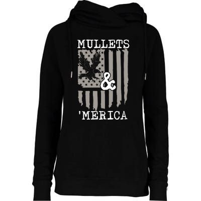 Mullet Eagle Flag Mullets And Merica | Party In The Back Womens Funnel Neck Pullover Hood