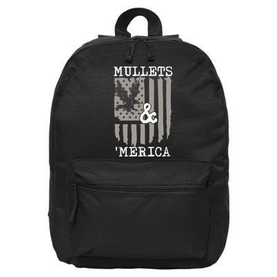 Mullet Eagle Flag Mullets And Merica | Party In The Back 16 in Basic Backpack