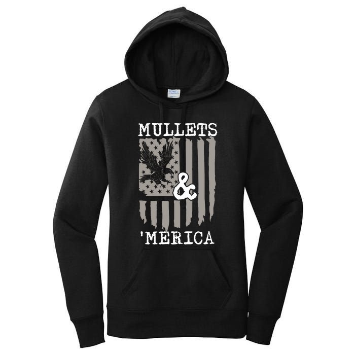 Mullet Eagle Flag Mullets And Merica | Party In The Back Women's Pullover Hoodie