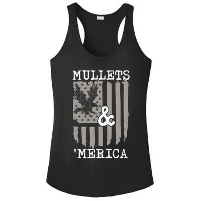 Mullet Eagle Flag Mullets And Merica | Party In The Back Ladies PosiCharge Competitor Racerback Tank