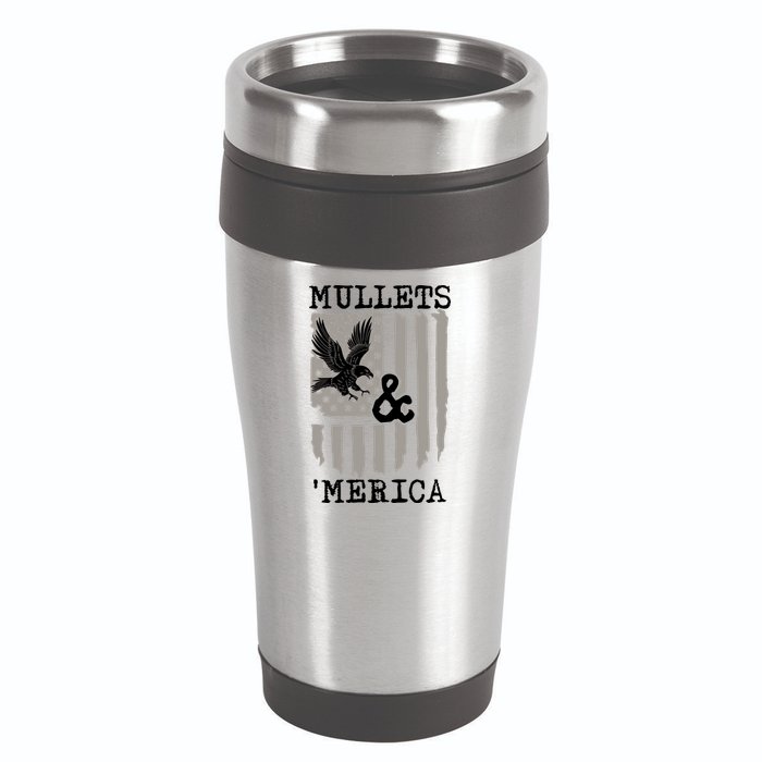Mullet Eagle Flag Mullets And Merica | Party In The Back 16oz Travel Tumbler