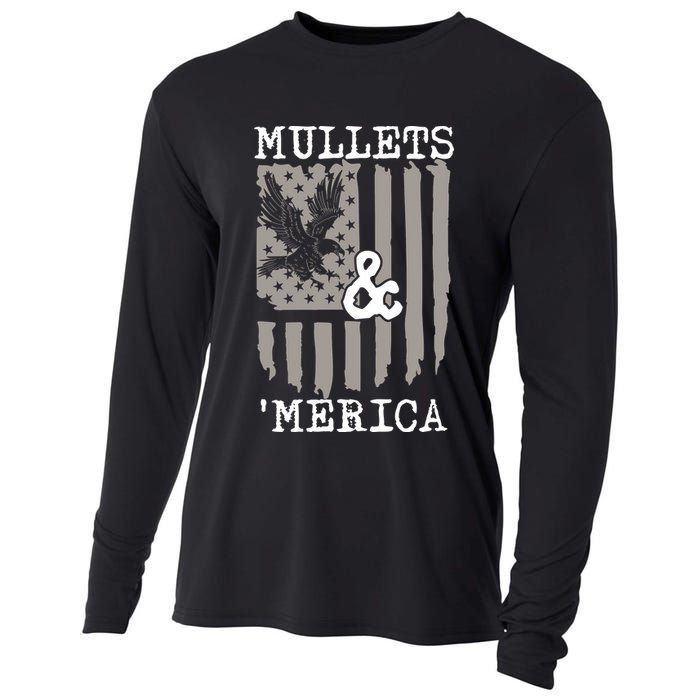 Mullet Eagle Flag Mullets And Merica | Party In The Back Cooling Performance Long Sleeve Crew