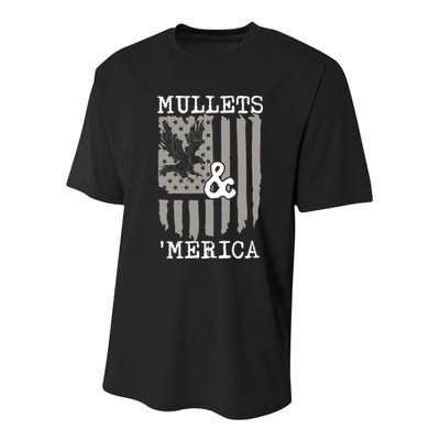 Mullet Eagle Flag Mullets And Merica | Party In The Back Youth Performance Sprint T-Shirt