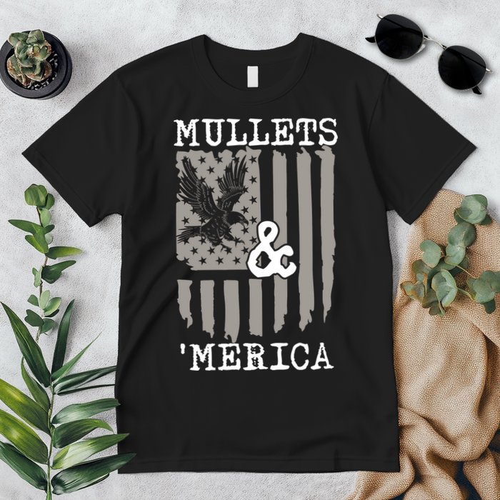 Mullet Eagle Flag Mullets And Merica | Party In The Back Premium T-Shirt