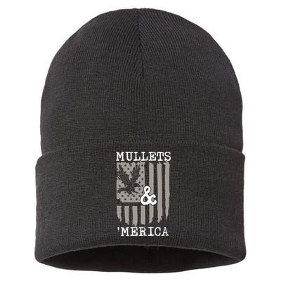 Mullet Eagle Flag Mullets And Merica | Party In The Back Sustainable Knit Beanie