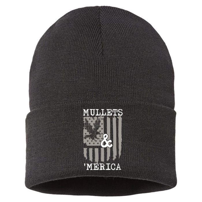 Mullet Eagle Flag Mullets And Merica | Party In The Back Sustainable Knit Beanie