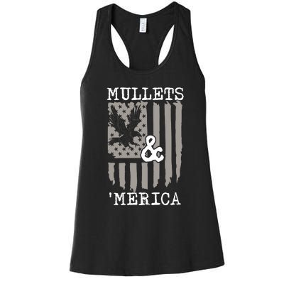 Mullet Eagle Flag Mullets And Merica | Party In The Back Women's Racerback Tank