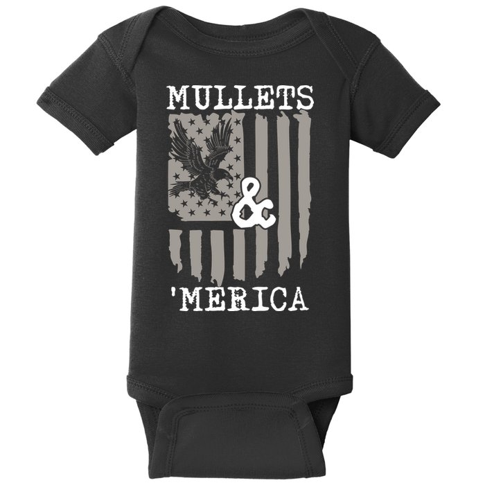 Mullet Eagle Flag Mullets And Merica | Party In The Back Baby Bodysuit
