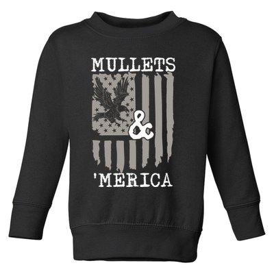 Mullet Eagle Flag Mullets And Merica | Party In The Back Toddler Sweatshirt