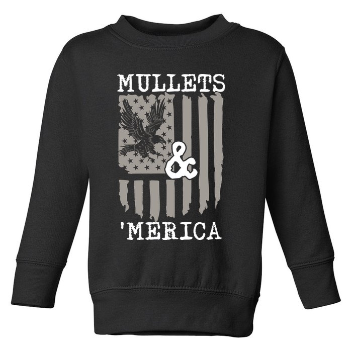 Mullet Eagle Flag Mullets And Merica | Party In The Back Toddler Sweatshirt