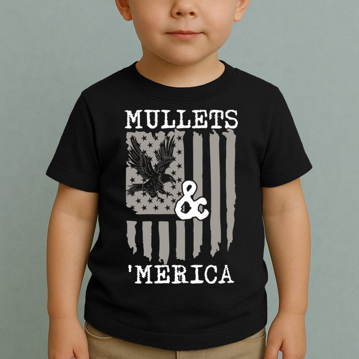 Mullet Eagle Flag Mullets And Merica | Party In The Back Toddler T-Shirt