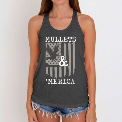 Mullet Eagle Flag Mullets And Merica | Party In The Back Women's Knotted Racerback Tank