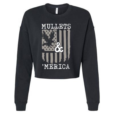 Mullet Eagle Flag Mullets And Merica | Party In The Back Cropped Pullover Crew