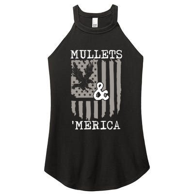 Mullet Eagle Flag Mullets And Merica | Party In The Back Women's Perfect Tri Rocker Tank