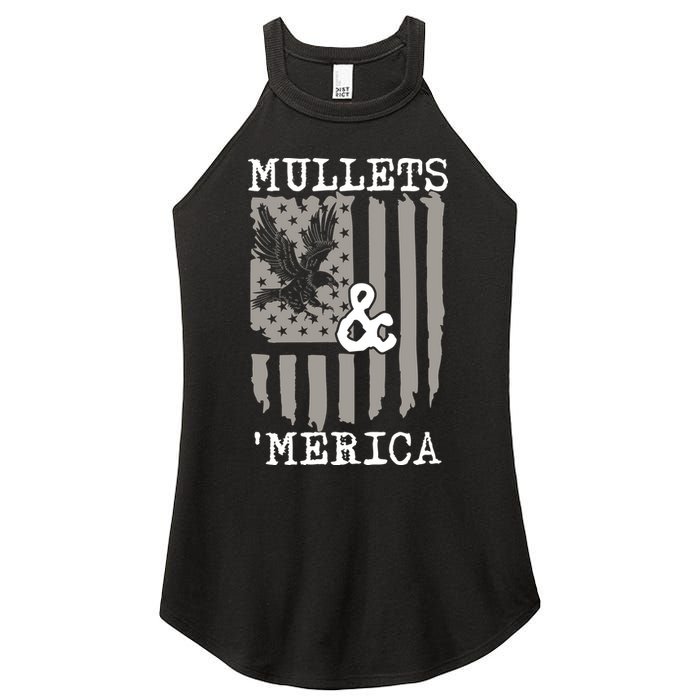 Mullet Eagle Flag Mullets And Merica | Party In The Back Women's Perfect Tri Rocker Tank