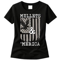 Mullet Eagle Flag Mullets And Merica | Party In The Back Womens T-Shirt