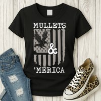 Mullet Eagle Flag Mullets And Merica | Party In The Back Womens T-Shirt