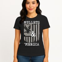 Mullet Eagle Flag Mullets And Merica | Party In The Back Womens T-Shirt