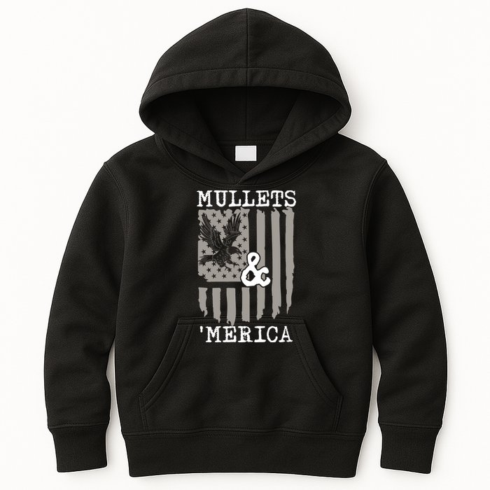 Mullet Eagle Flag Mullets And Merica | Party In The Back Kids Hoodie