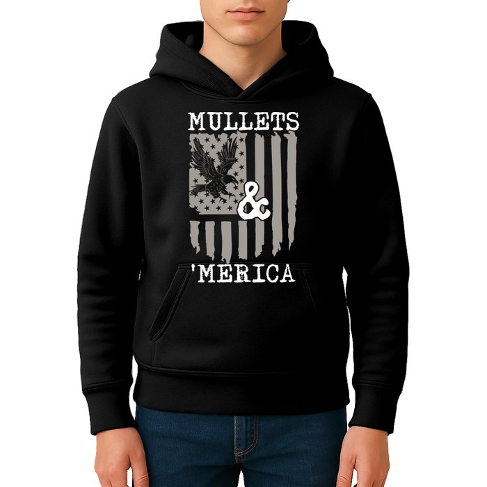 Mullet Eagle Flag Mullets And Merica | Party In The Back Kids Hoodie