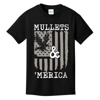 Mullet Eagle Flag Mullets And Merica | Party In The Back Kids T-Shirt