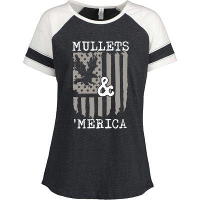 Mullet Eagle Flag Mullets And Merica | Party In The Back Enza Ladies Jersey Colorblock Tee