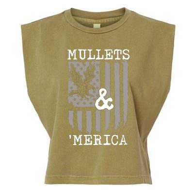 Mullet Eagle Flag Mullets And Merica | Party In The Back Garment-Dyed Women's Muscle Tee