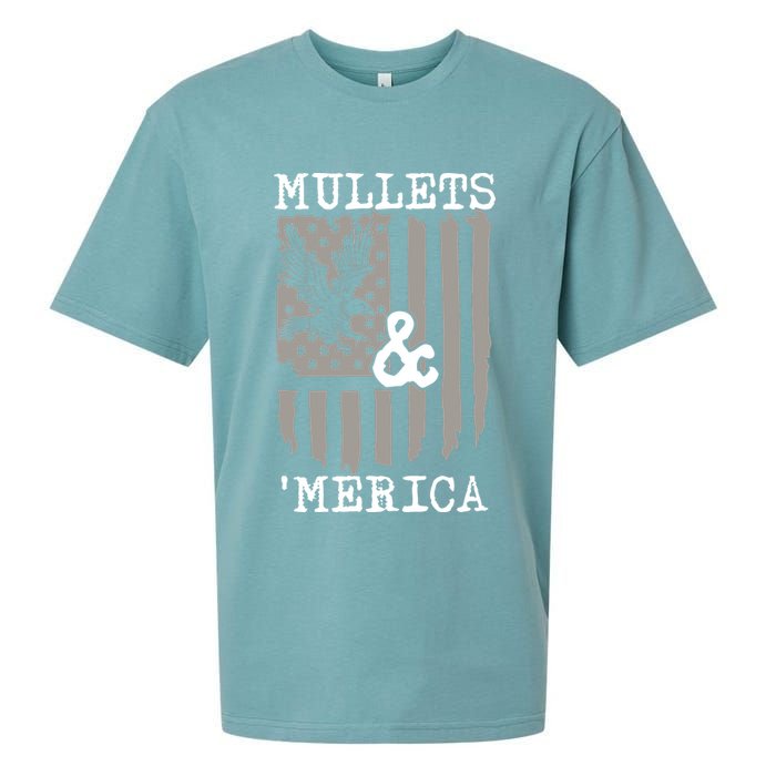 Mullet Eagle Flag Mullets And Merica | Party In The Back Sueded Cloud Jersey T-Shirt