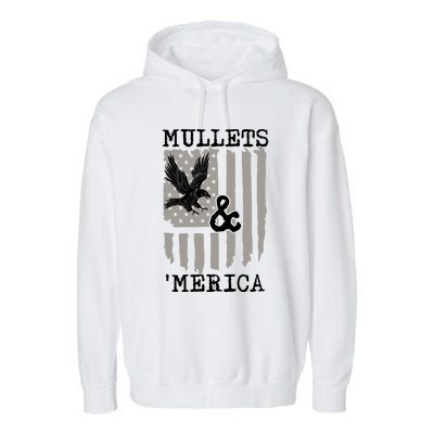 Mullet Eagle Flag Mullets And Merica | Party In The Back Garment-Dyed Fleece Hoodie